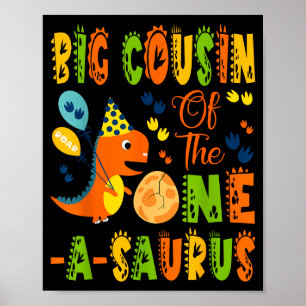 Großer Cousin des One-a-Saurus zum 1. Geburtstag Poster