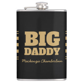 Großer Daddy Karo-Faux-Gold und Schwarz Flachmann