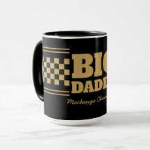 Großer Daddy Karo-Faux-Gold und Schwarz