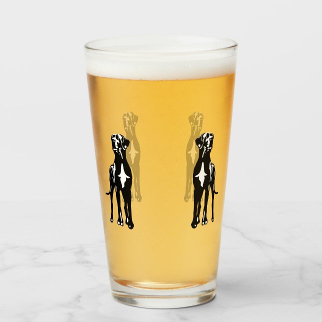 Großer Däne Buddys Glas (Rückseite (gefüllt))