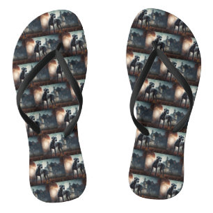 Großer Däne Halloween Gruselig Flip Flops