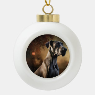 Großer Däne Halloween Gruselig Keramik Kugel-Ornament