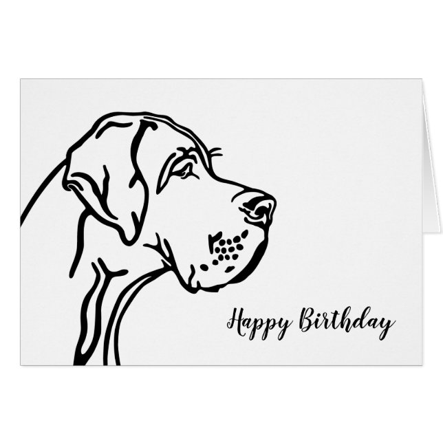 Großer Dane Head zeichnend (Vorderseite (Horizontal))