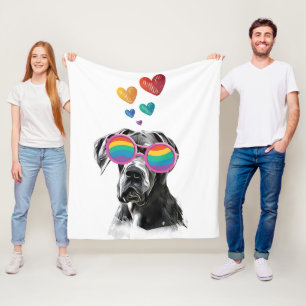 Großer Däne Hund am Herztag Valentinstag Fleecedecke