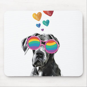 Großer Däne Hund am Herztag Valentinstag Mousepad