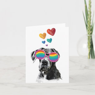 Großer Däne-Hund mit Herzen Valentinstag-Throw P Karte