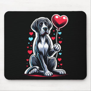 Großer Däne Hund Valentinstag Hundebesitzer Valent Mousepad