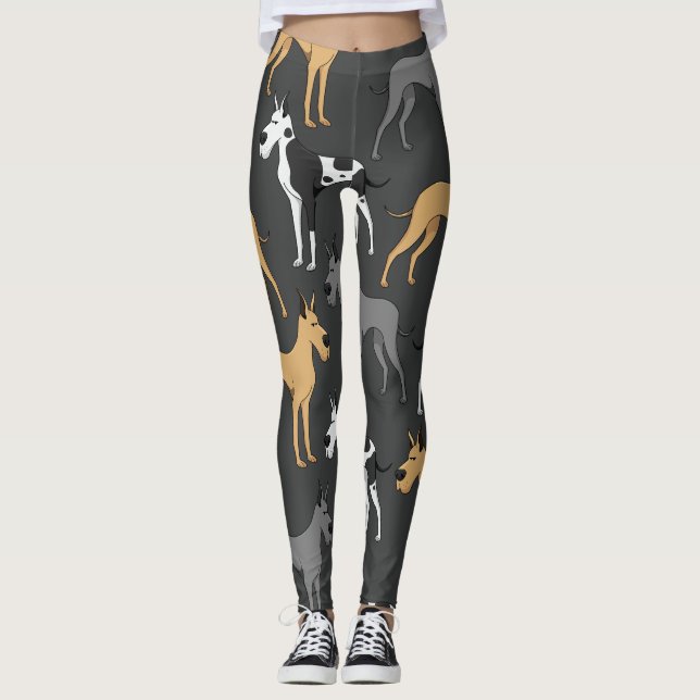 Großer Däne-HundeLeggings gedruckt Leggings (Vorderseite)