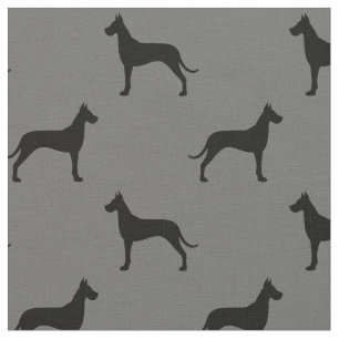 Großer Däne-HundeSilhouette-Muster grau und Stoff