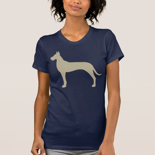 Großer Däne-HundeSilhouette T-Shirt (Vorderseite)