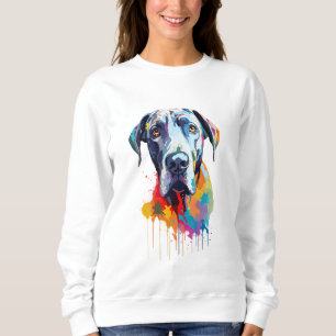 Großer Däne Lebendig und Bunt Sweatshirt