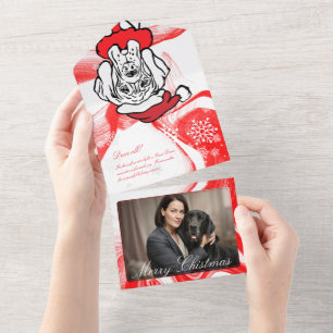 Großer Däne Luxus-Weihnachtsgrüße All In One Einladung