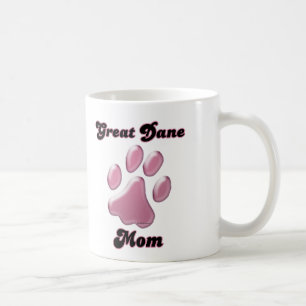 Großer Däne-Mama-Rosa Pawprint Kaffeetasse