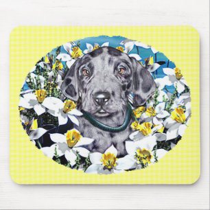 Großer Dane Pup in Daffodils Merle Mousepad