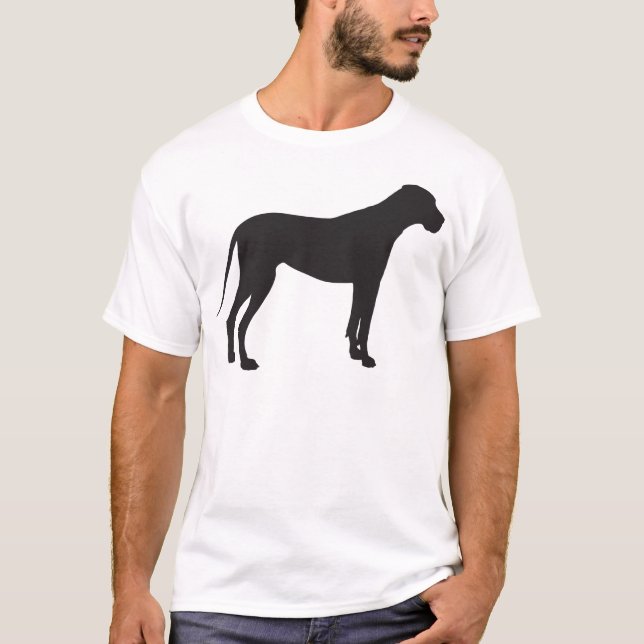 Großer Däne-Silhouette T-Shirt (Vorderseite)