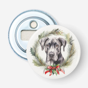 Großer Däne Weihnachts-Kranz Festlicher Hund Flaschenöffner