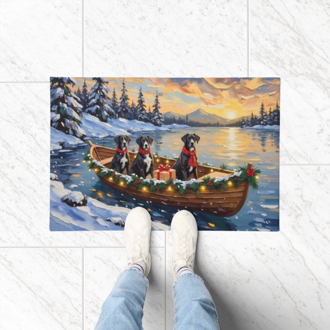 Großer Däne Weihnachtsboot Urlaub Fußmatte (Indoor)