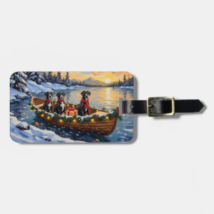 Großer Däne Weihnachtsboot Urlaub Gepäckanhänger