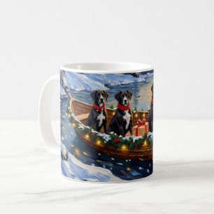 Großer Däne Weihnachtsboot Urlaub Kaffeetasse