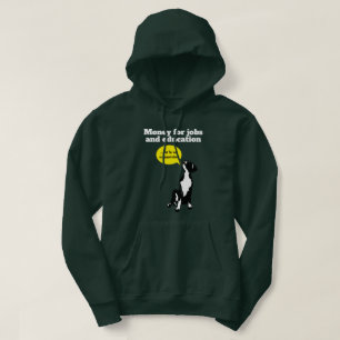 Großer Däne-Welpe Protest gegen Geld für Jobs und  Hoodie