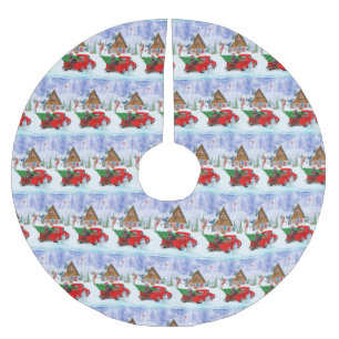 Großer Dänen-Hund in der Weihnachtslieferung LKW-S Polyester Weihnachtsbaumdecke