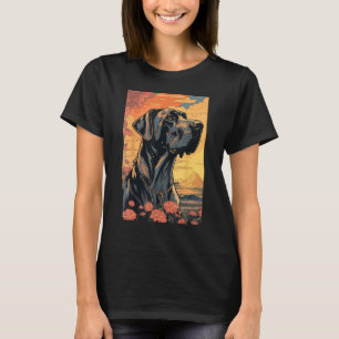 Großer Dänischer Hund Ästhetik Japanische Ukiyo e  T-Shirt