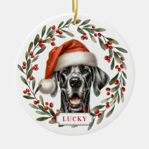Großer Dänischer Hund Keramik-Kreis-Ornament Keramik Ornament