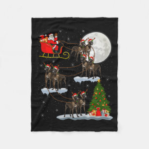 Großer Dänischer Hund Santa Schlitten Fliegend Lus Fleecedecke