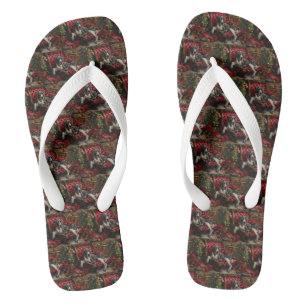 Großer Dänischer Hund Weihnachtsfestlich Flip Flops