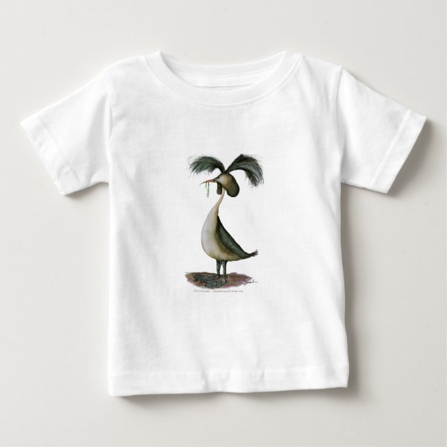 großer des mit Haube wilder Vogel Grebe, tony Baby T-shirt (Vorderseite)