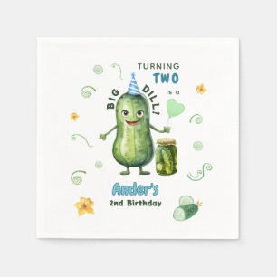 Großer Dill-Gurken-Junge Geburtstag jedes Alter Serviette