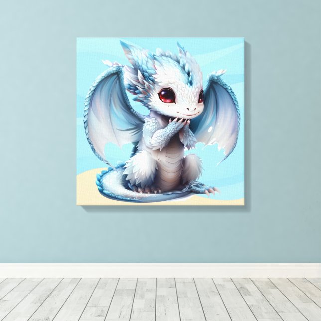 Großer Drache mit Augen Leinwanddruck (Insitu (Holzboden))