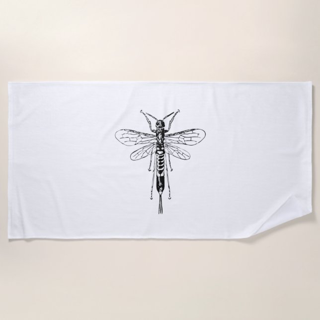 Großer Dragonfly-T - Shirt Strandtuch (Vorderseite)
