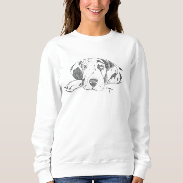 Großer Drücker Welpe Sweatshirt (Vorderseite)