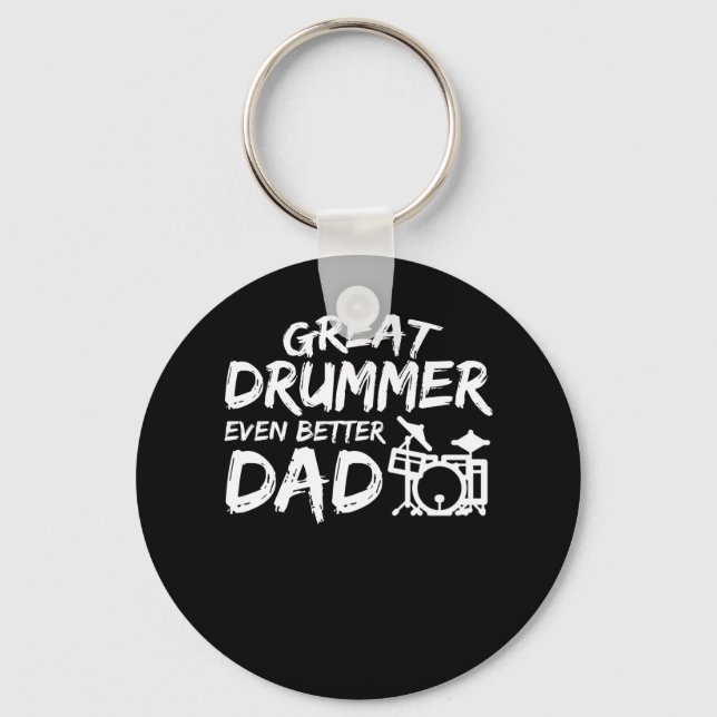 Großer Drummer noch besser Vater Geschenk Shirt Schlüsselanhänger (Vorderseite)