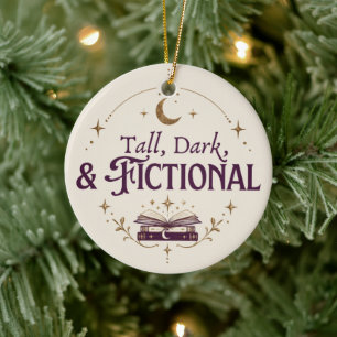 Großer, dunkler und fiktiver himmlischer Bücherlie Keramik Ornament