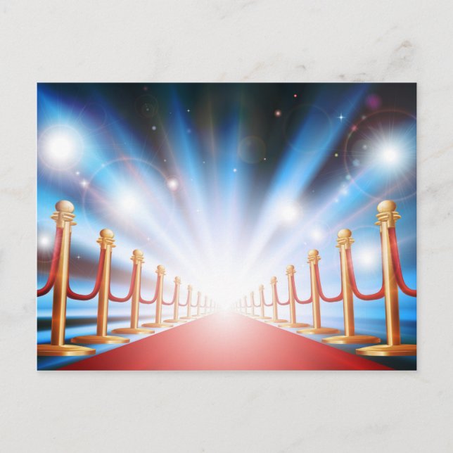 Großer Eingang mit rotem Teppichboden und Blitzlic Postkarte (Vorderseite)