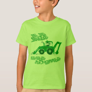 Großer erdiger grüner Traktorgräber-T - Shirt