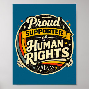 Großer Fan der Menschenrechte - Retro-Regenbogen-S Poster