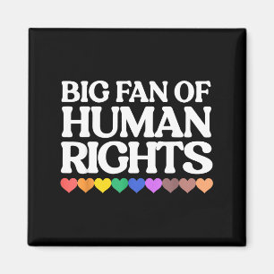 Großer Fan der Menschenrechte - Retro-Regenbogenhe Magnet
