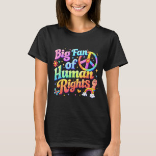 Großer Fan der Retro-Rainbow-Blumen für Menschenre T-Shirt