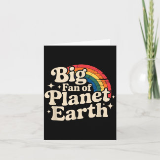 Großer Fan des Planeten Erde Retro 70er Regenbogen Karte