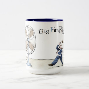 Großer Fan filmt Kaffee-Tasse Zweifarbige Tasse