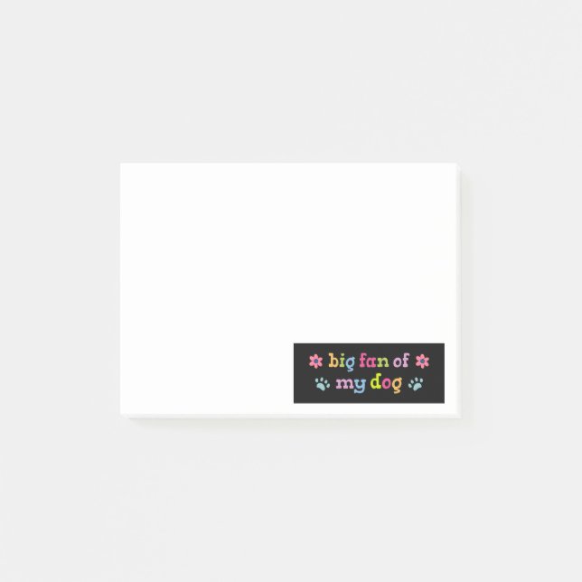 Großer Fan meines Hundes Post-it Klebezettel (Vorderseite)