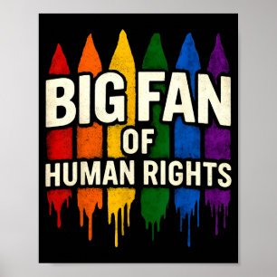 Großer Fan von Menschenrechten Regenbogen Vintage Poster