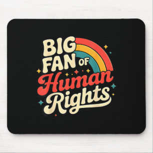 Großer Fan von Menschenrechten Vintage Regenbogen Mousepad