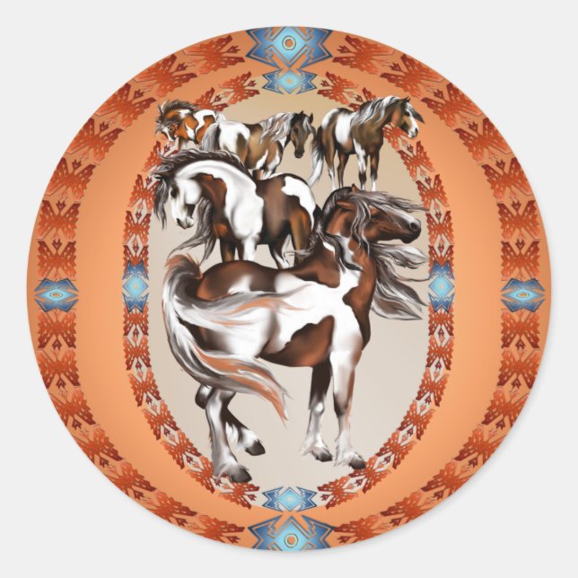 Großer Farbenaufkleber Runder Aufkleber (Vorderseite)