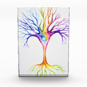 Großer farbenfroher neuronaler Baum Fotoblock