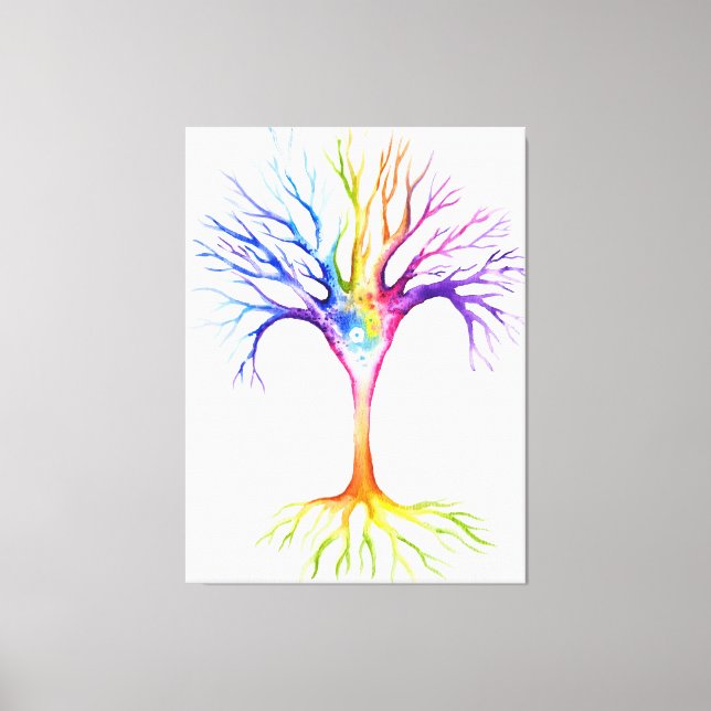 Großer farbenfroher neuronaler Baum Leinwanddruck (Vorderseite)