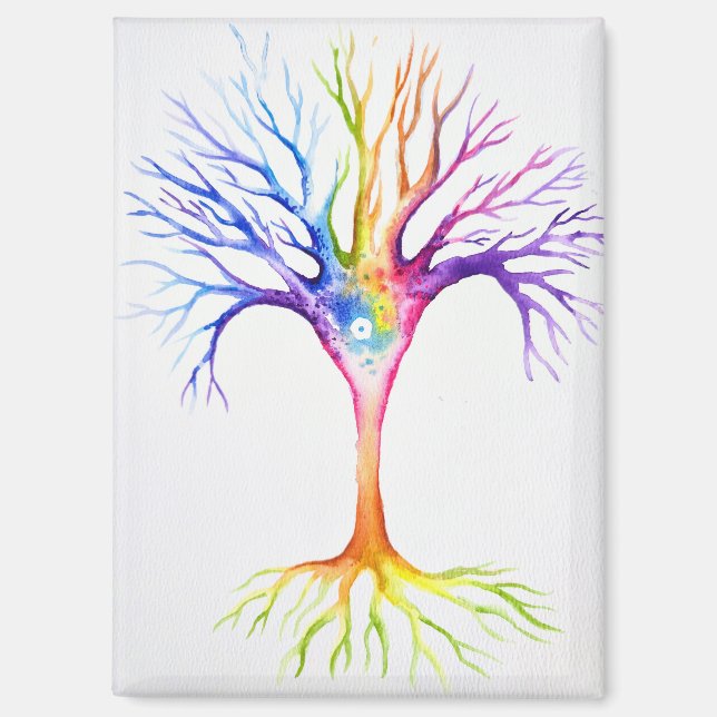 Großer farbenfroher neuronaler Baum Magnet (Vorderseite)